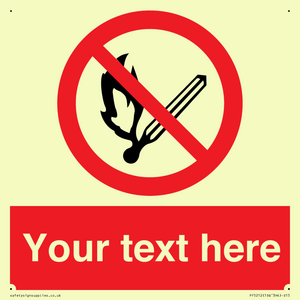 Custom No Open Flames Sign